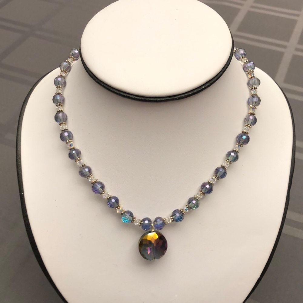 Purple glass necklace